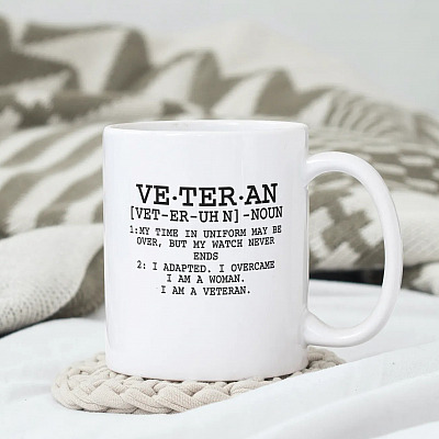 Alternative view of Veteran Definition My Time in Uniform Maybe Over Ceramic Coffee Mug - Gift For Veteran Wife