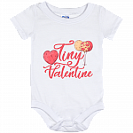 Tiny Valentine Baby Onesie - Baby First Valentine's Day Onesie - Baby Valentine Baby Infant Bodysuit, White, Baby Onesie - 12 Month