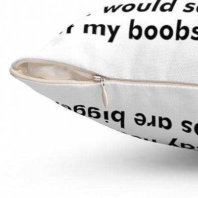 Alternative view of I Love You With All My Boobs I Would Say Heart But My Boobs Are Bigger Valentine Throw Pillow - Decorative Pillow