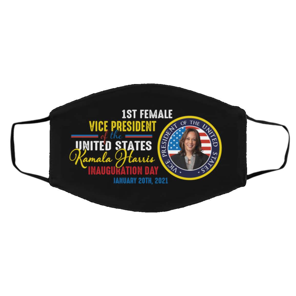 Kamala Harris First Female Vice President Inauguration Day Dark Washable Reusable Cloth Face Mask, White, Cloth Face Cover – Medium/Large Kamala Harris First Female Vice President Inauguration Day Dark Washable Reusable Cloth Face Mask, White, Cloth Face Cover – Medium/Large