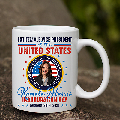 Alternative view of Kamala Harris First Female Vice President Inauguration Day Coffee Mug - Beer Stein - Water Bottle
