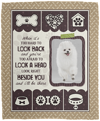 Custom Photo When It's Too Hard to Look Back and You're Too Afraid Dog Owner Fleece - Mink Sherpa - Woven Blanket, White, Cozy Plush Fleece Blanket - 50x60