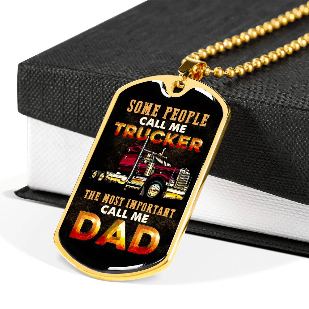 Some People Call Me Trucker The Most Important Call Me Dad Dog Tag Pendant Necklace - Dog Tag (Gold Plated) Some People Call Me Trucker The Most Important Call Me Dad Dog Tag Pendant Necklace - Dog Tag (Gold Plated)