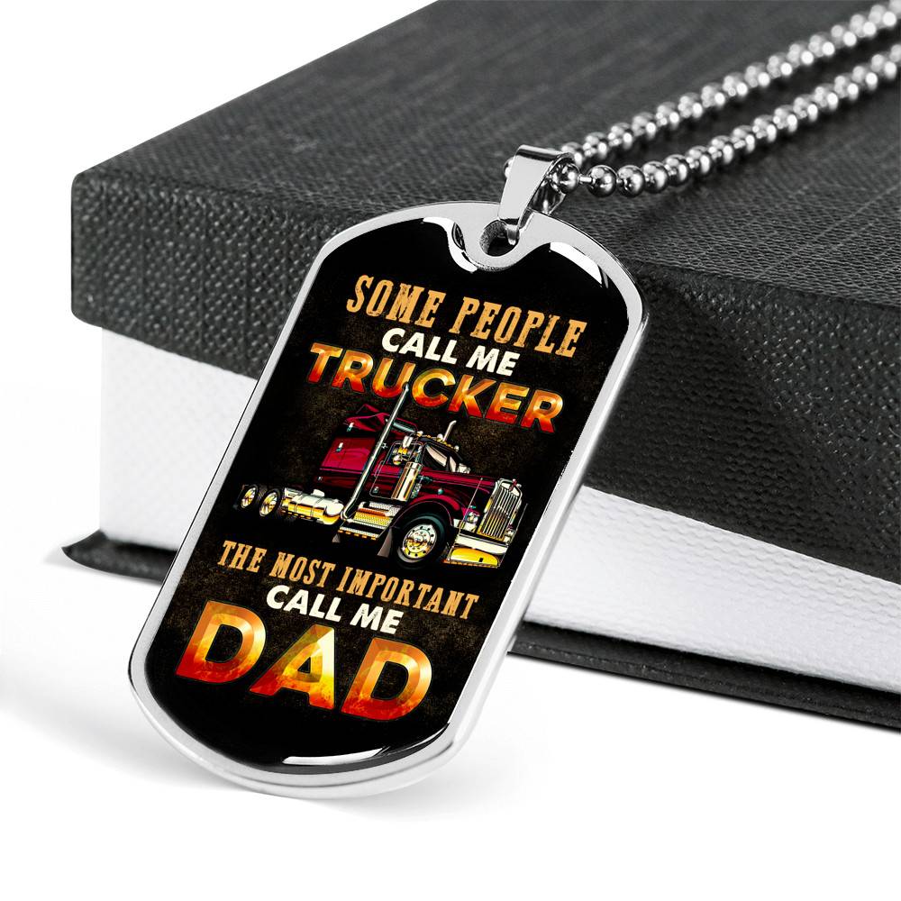 Some People Call Me Trucker The Most Important Call Me Dad Dog Tag Pendant Necklace - Dog Tag (Silver) Some People Call Me Trucker The Most Important Call Me Dad Dog Tag Pendant Necklace - Dog Tag (Silver)