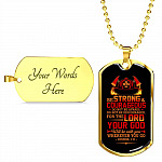 Fireman Do Not Be Afraid For The Lord Your God Will Be With You Wherever You Go Dog Tag Pendant Necklace - Dog Tag (Gold Plated)