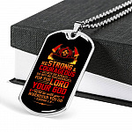 Fireman Do Not Be Afraid For The Lord Your God Will Be With You Wherever You Go Dog Tag Pendant Necklace - Dog Tag (Silver)