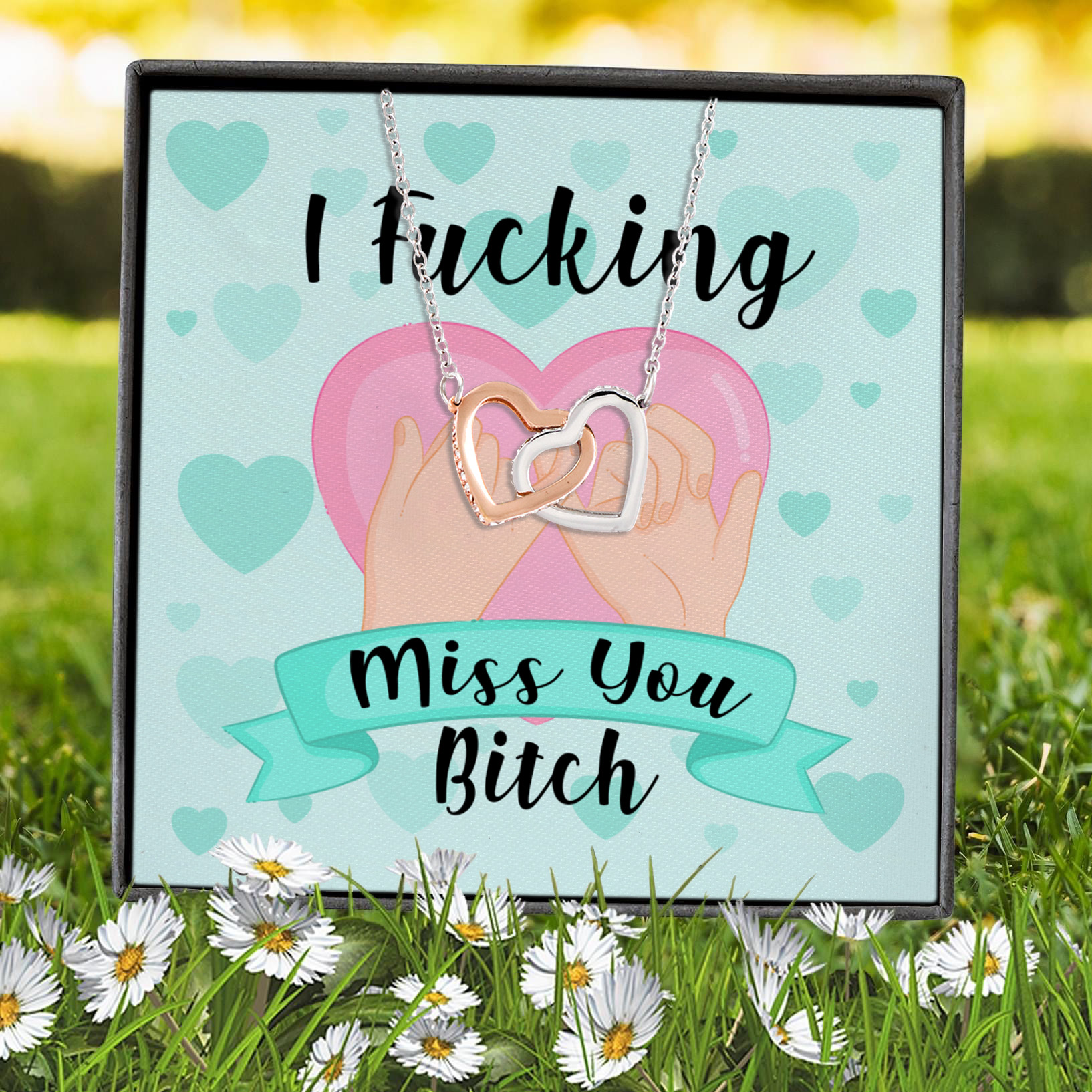 9Th. Fucking Miss You message card (4) Interlocking Hearts Necklace 7