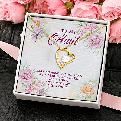 Alternative view of To My Aunt Only An Aunt Can Give Hugs Like A Mother Share Love Like A Friend Forever Love Heart Pendant Necklace