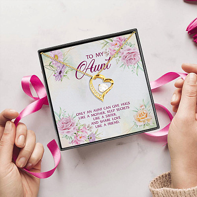 To My Aunt Only An Aunt Can Give Hugs Like A Mother Share Love Like A Friend Forever Love Heart Pendant Necklace