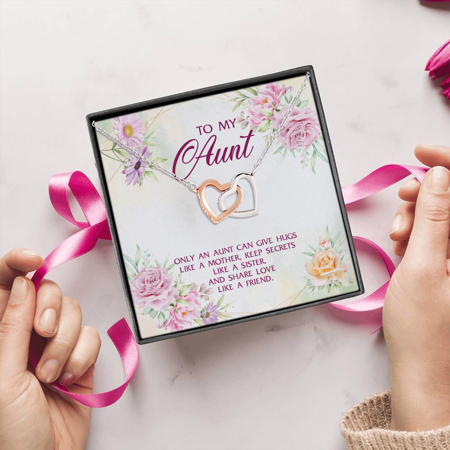 20Th. Aunt Share Love(4) Interlocking Hearts Necklace 5