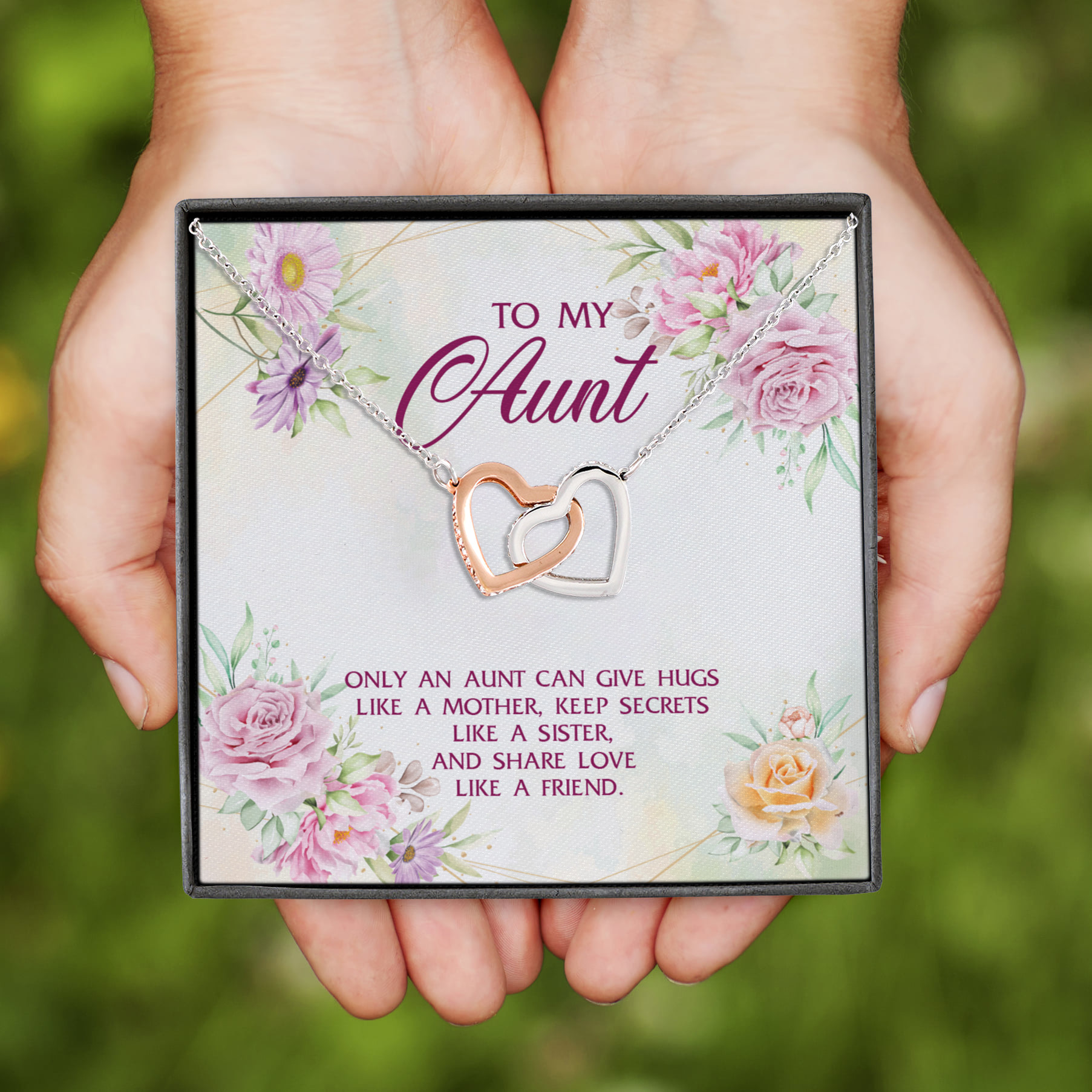 20Th. Aunt Share Love(4) Interlocking Hearts Necklace