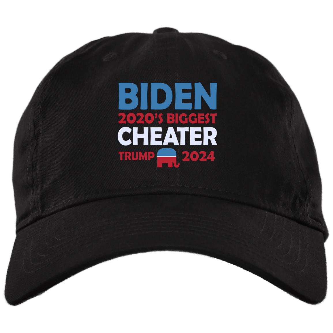 Biden Cheated - 2020's Biggest, Black, Twill Unstructured Dad Cap Biden Cheated - 2020's Biggest, Black, Twill Unstructured Dad Cap