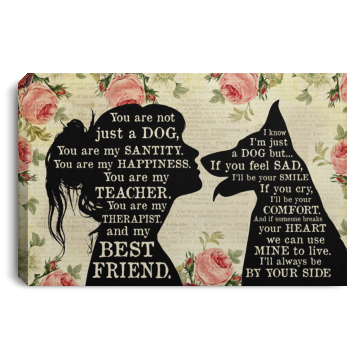 German Shepherd You Are Not Just A Dog Framed Canvas - Unframed Poster - German Shepherd Mom Gift, White, 0.75'' Framed Canvas German Shepherd You Are Not Just A Dog Framed Canvas - Unframed Poster - German Shepherd Mom Gift, White, 0.75'' Framed Canvas