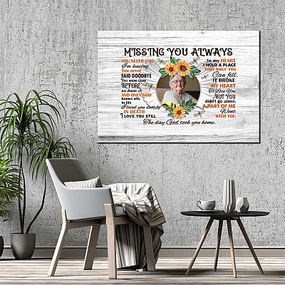 Alternative view of Personalized Photo Missing You Always You Never Said I'm Leaving You Framed Canvas Prints - Unframed Poster