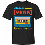 Personalized Made In Limited T-Shirt, Black, Unisex T-Shirt