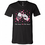 Personalized Breast Cancer My T-shirt, Black, V-Neck T-Shirt
