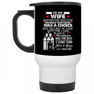 14 oz. White Travel Mug