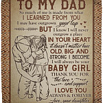 Daughter To My Dad so Much of MeBlanket, White, Cozy Plush Fleece Blanket - 50x60