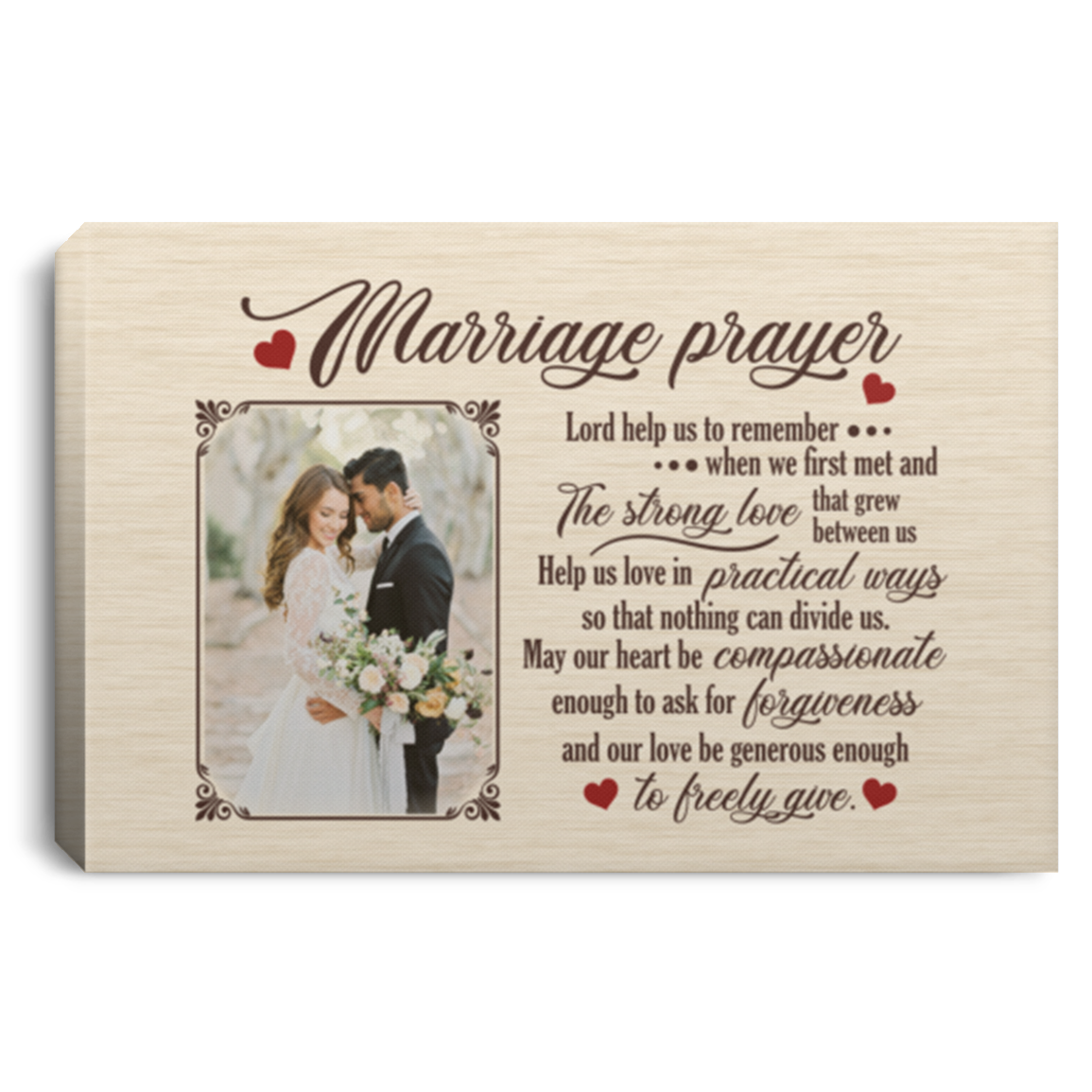 Personalized Marriage Prayer Wrapped Framed Canvas Prints - Unframed Poster - Home Decor Wall Art, White, 0.75'' Framed Canvas Personalized Marriage Prayer Wrapped Framed Canvas Prints - Unframed Poster - Home Decor Wall Art, White, 0.75'' Framed Canvas