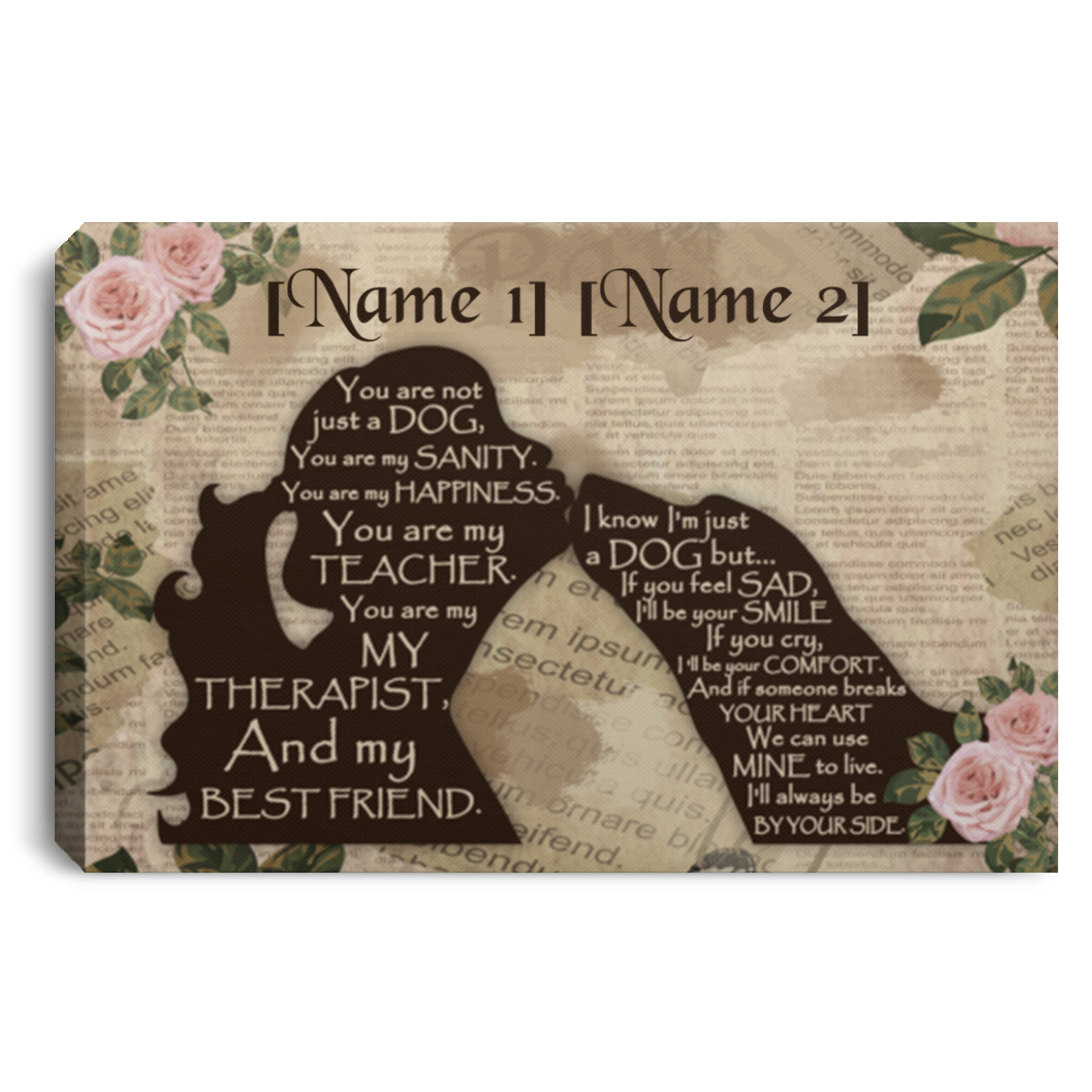 Personalized You Are Not Just A Dog You Are My Sanity You Are My Happiness Framed Canvas Prints - Unframed Poster, White, 0.75'' Framed Canvas Personalized You Are Not Just A Dog You Are My Sanity You Are My Happiness Framed Canvas Prints - Unframed Poster, White, 0.75'' Framed Canvas