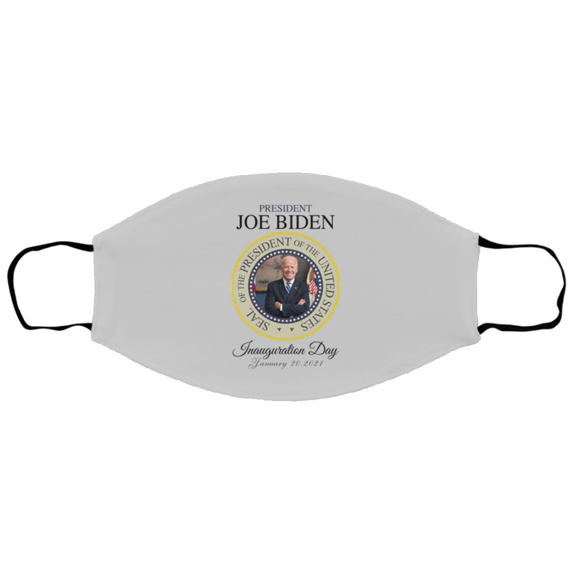 Joe Biden Day (white bg), Silver, Cloth Face Cover – Small/Medium Joe Biden Day (white bg), Silver, Cloth Face Cover – Small/Medium