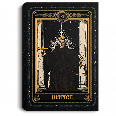 RBG Justice Tarot Ruth Bader Ginsburg Feminist Framed Canvas Prints - Unframed Poster, White, 0.75'' Framed Canvas