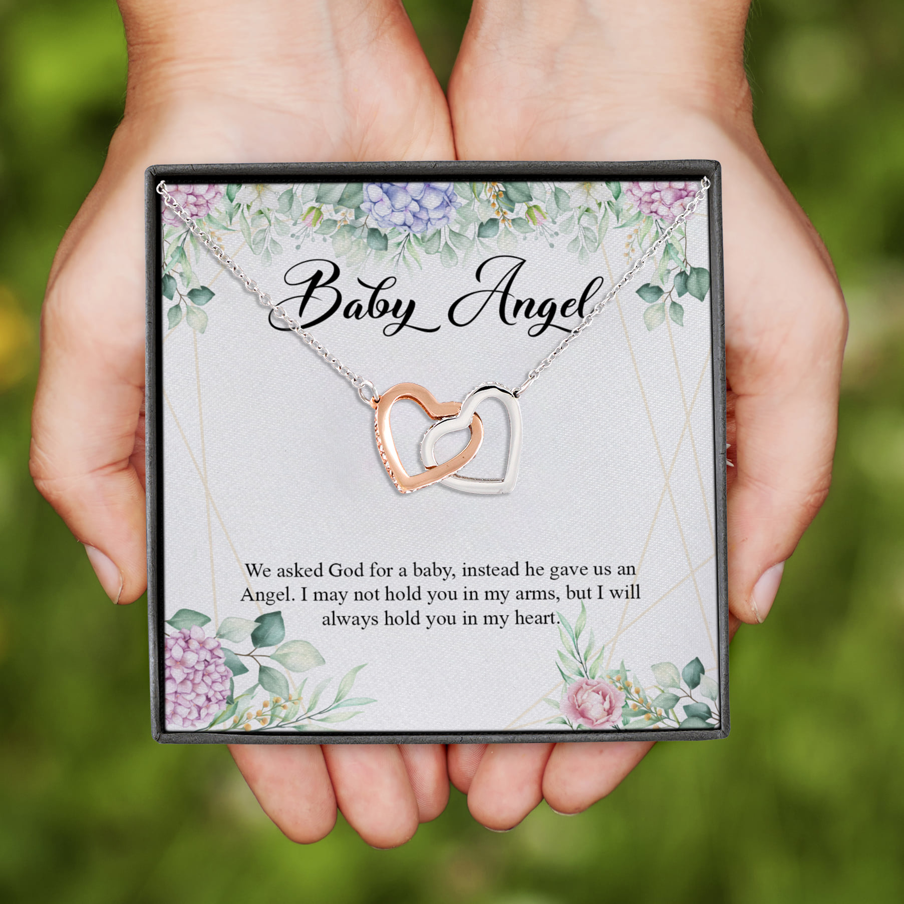 2HP. Baby Angel(4) Interlocking Hearts Necklace