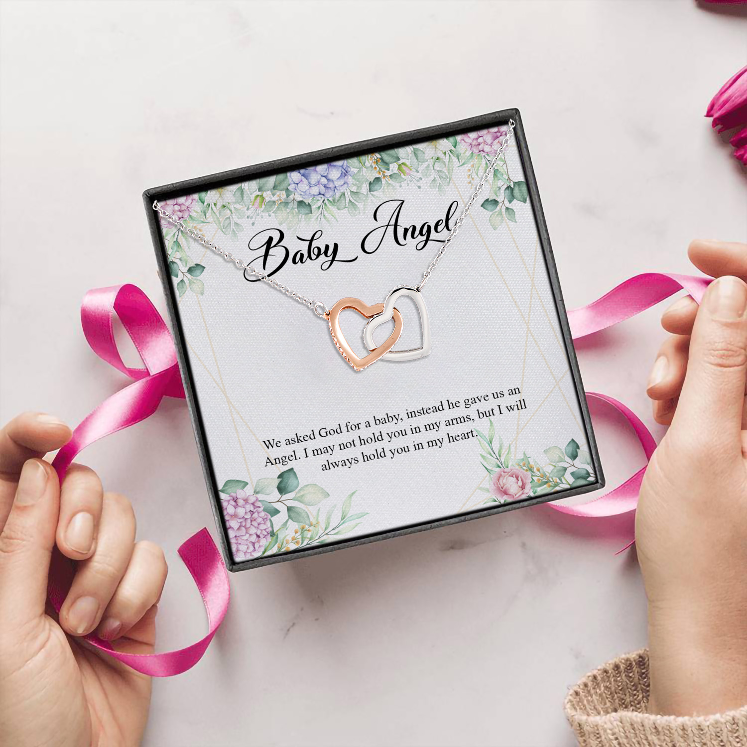 2HP. Baby Angel(4) Interlocking Hearts Necklace 5