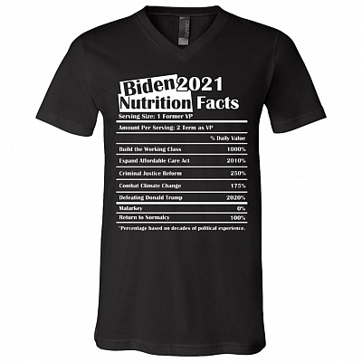 Biden Shirt, Black, V-Neck T-Shirt