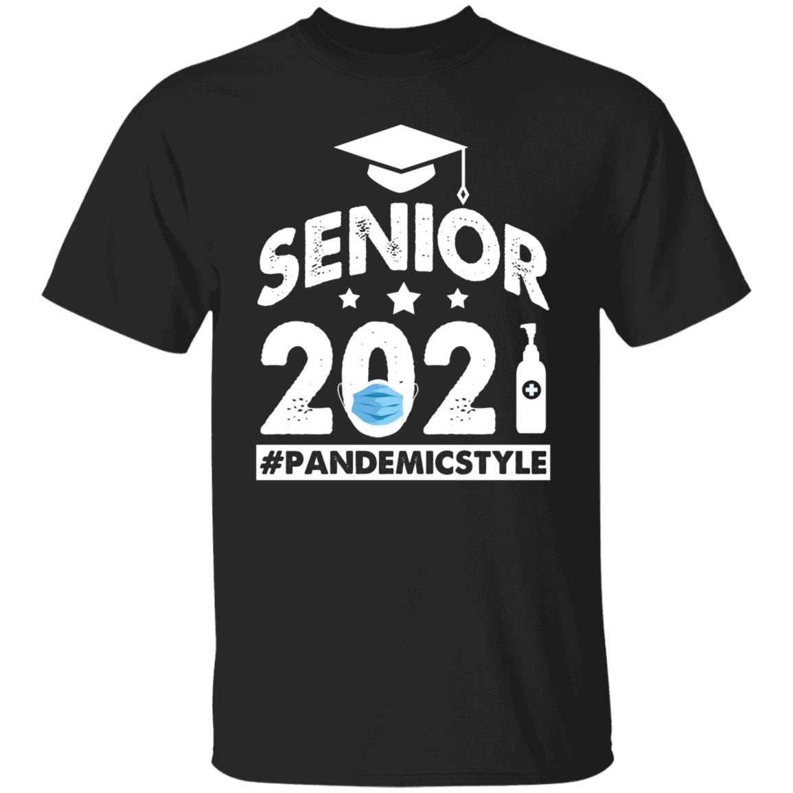 Senior 2021 Pandemic Style Shirts, Black, Unisex T-Shirt