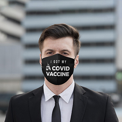 Alternative view of I Got My Covid Vaccine - Funny Mask Vaccine for Covid 19 Washable Custom Printed Cloth Face Mask Cover