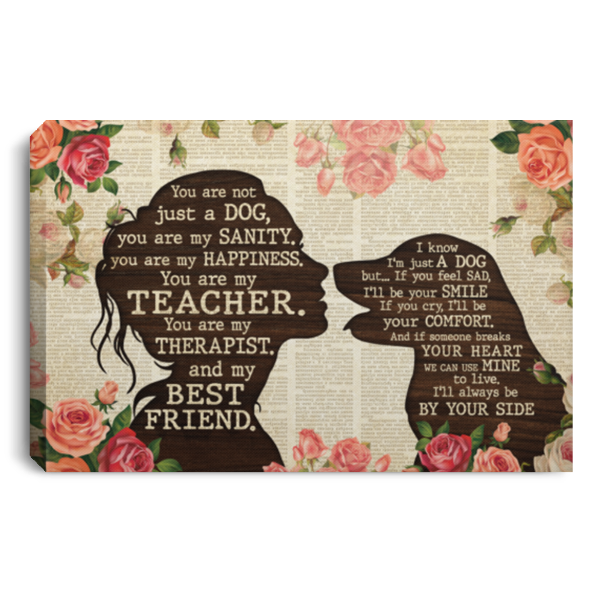 Labrador Retriever You Are Not Just A Dog You Are My Sanity Wrapped Framed Canvas Prints - Unframed Poster, White, 0.75'' Framed Canvas