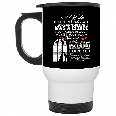 14 oz. White Travel Mug