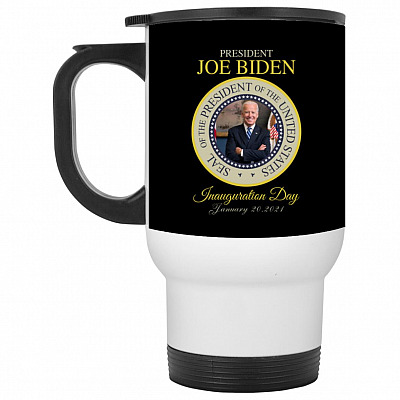 14 oz. White Travel Mug