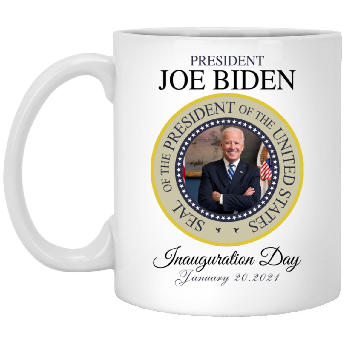Joe Biden President Inauguration Mug, White, 11 oz. White Mug Joe Biden President Inauguration Mug, White, 11 oz. White Mug