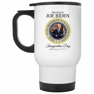 14 oz. White Travel Mug