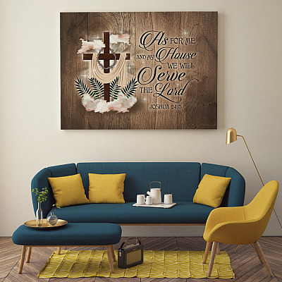 Alternative view of As For Me And My House We Will Serve The Lord Christian Wall Art Framed Canvas - Unframed Poster