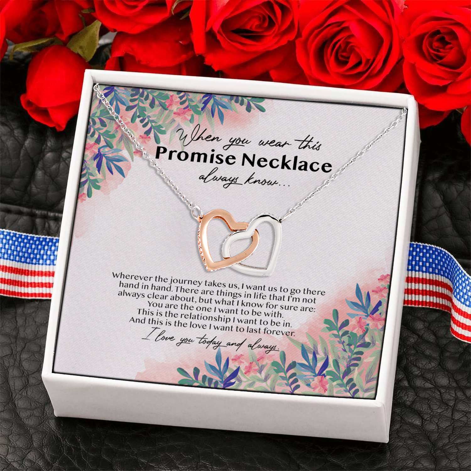 1NH_ Promise Necklace Interlocking Hearts Necklace 6