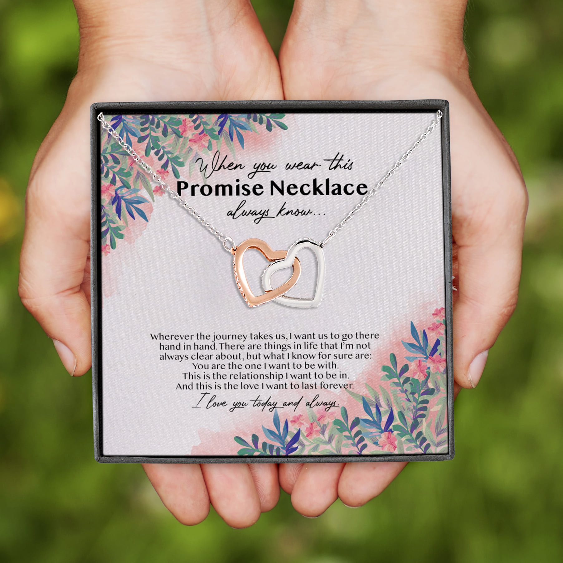 1NH_ Promise Necklace Interlocking Hearts Necklace