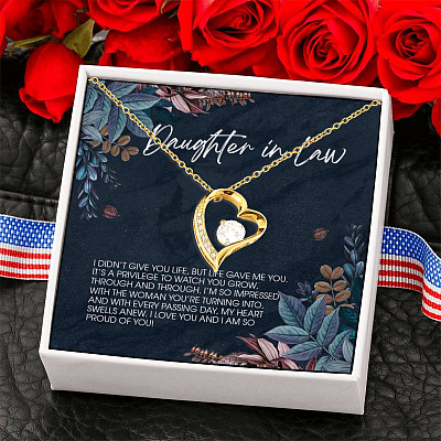 To My Daughter In Law I Didn't Give You Life But Life Give Me You Forever Love Pendant Necklace