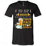 Each Hand You Can't Touch Your Face, Black, V-Neck T-Shirt