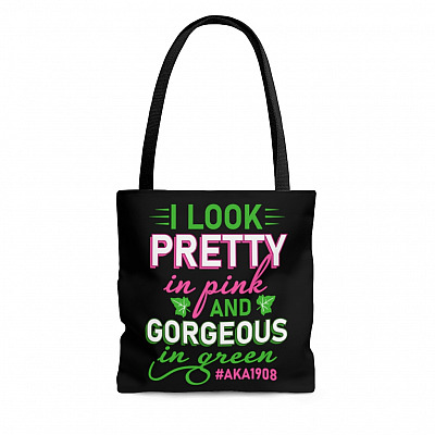 Kamala Harris I Look Pretty in Pink and Gorgeous in Green Aka Sorority 1908 All Over Print Tote Bag – Shoulder Bag