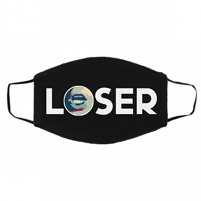 Trump 2021 Loser Washable Reusable Custom Printed Cloth Face Mask Cover - Anti Trump 2021 Face Mask, Black, Cloth Face Cover – Medium/Large