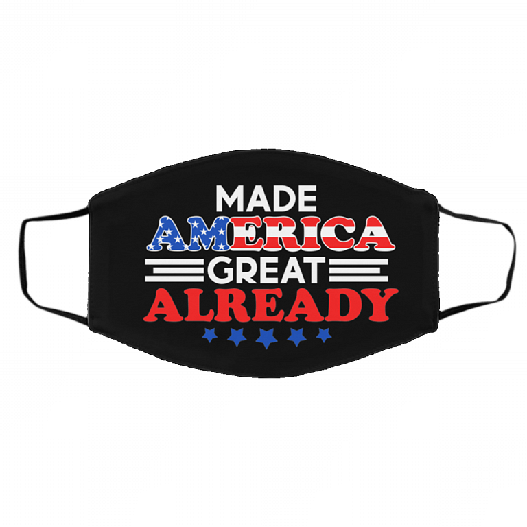 Make America Great Already Washable Reusable Custom Printed Cloth Face Mask Cover - Anti Trump Face Mask, Black, Cloth Face Cover – Medium/Large
