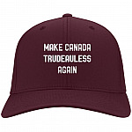 Make Canada Trudeauless Again Funny Twill Cap - High-Profile Snapback Hat - Trucker Hat - Beanie - Knit Cap, Maroon, Twill Cap