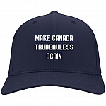 Make Canada Trudeauless Again Funny Twill Cap - High-Profile Snapback Hat - Trucker Hat - Beanie - Knit Cap, Navy, Twill Cap