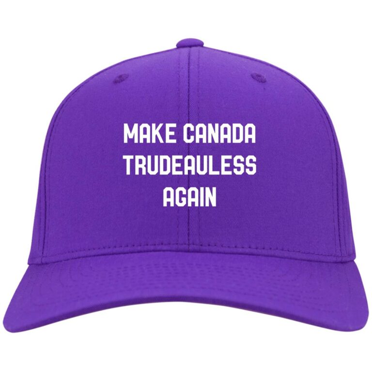 Make Canada Trudeauless Again Funny Twill Cap - High-Profile Snapback Hat - Trucker Hat - Beanie - Knit Cap, Purple, Twill Cap