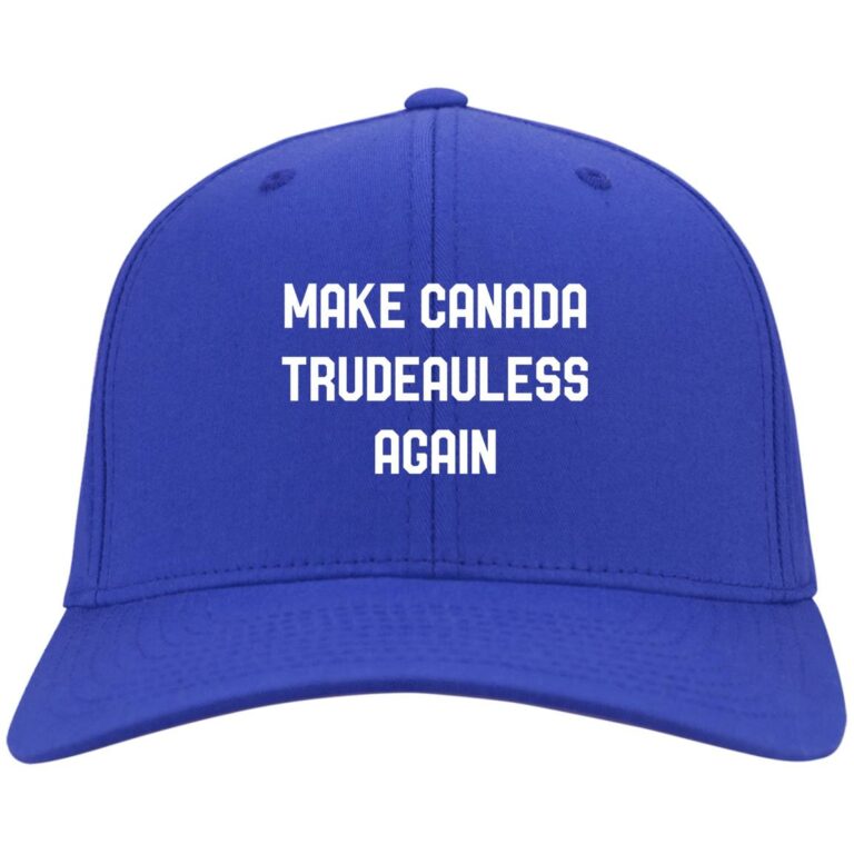 Make Canada Trudeauless Again Funny Twill Cap - High-Profile Snapback Hat - Trucker Hat - Beanie - Knit Cap, Royal, Twill Cap