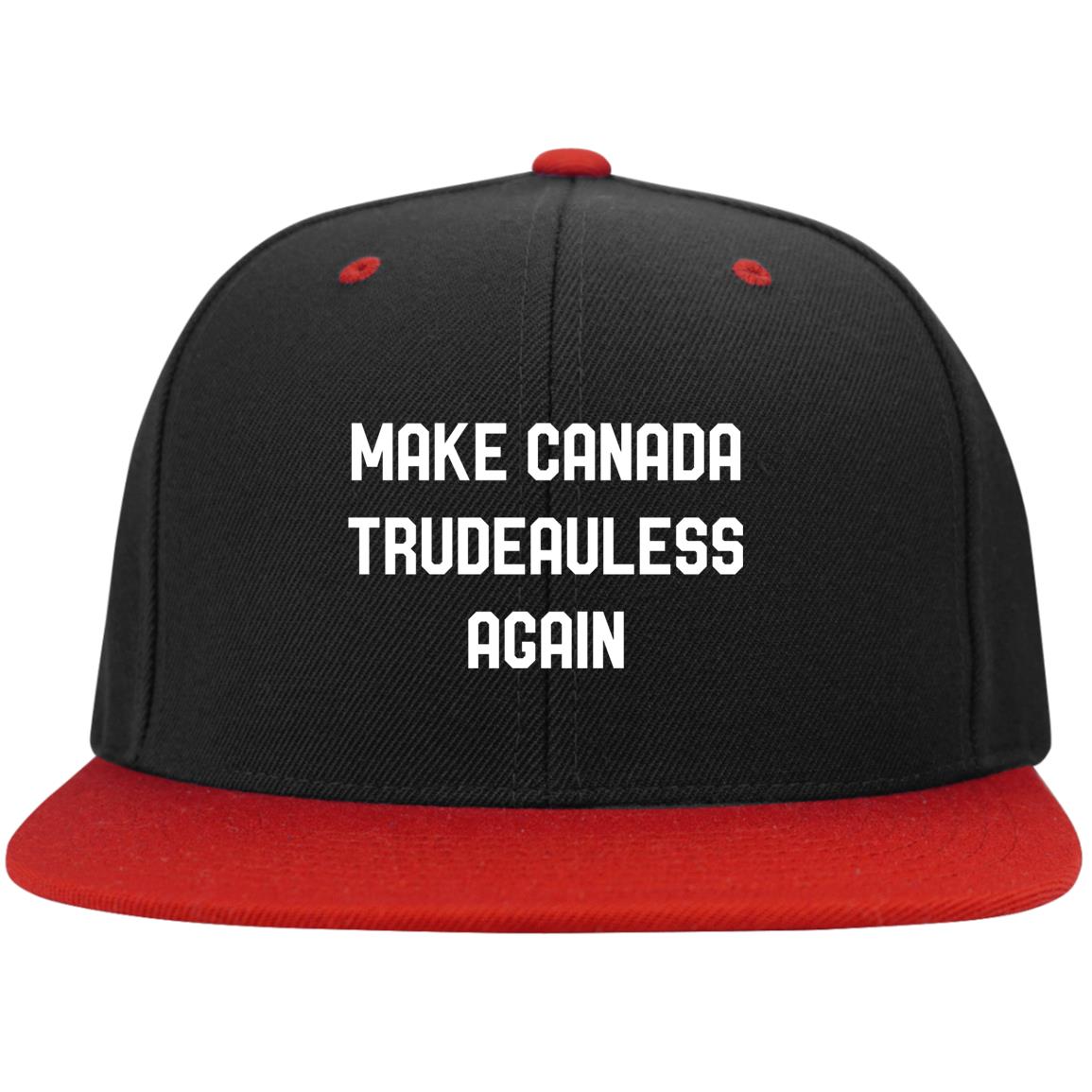 Make Canada Trudeauless Again Funny Twill Cap - High-Profile Snapback Hat - Trucker Hat - Beanie - Knit Cap, Black/True Red, Flat Bill Premium Snapback Make Canada Trudeauless Again Funny Twill Cap - High-Profile Snapback Hat - Trucker Hat - Beanie - Knit Cap, Black/True Red, Flat Bill Premium Snapback