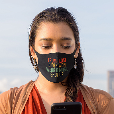 Alternative view of Trump Lost Biden Won Wear A Mask Shut Up Washable Reusable Custom Printed Cloth Face Mask Cover